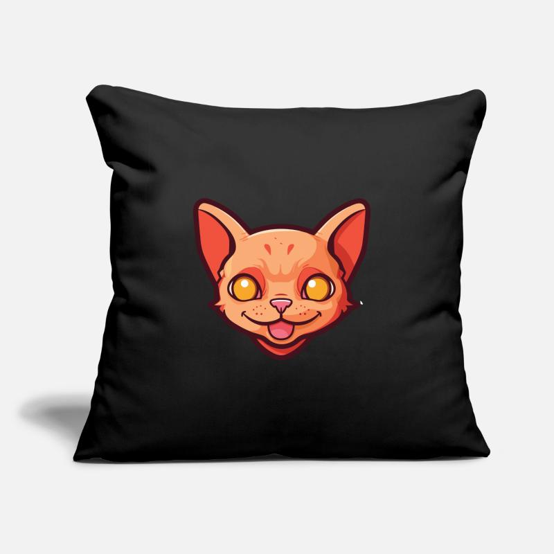 Illustration à l’aquarelle de dessin animé Devon Rex chat rouge Coussin et housse de 45 x 45 cm