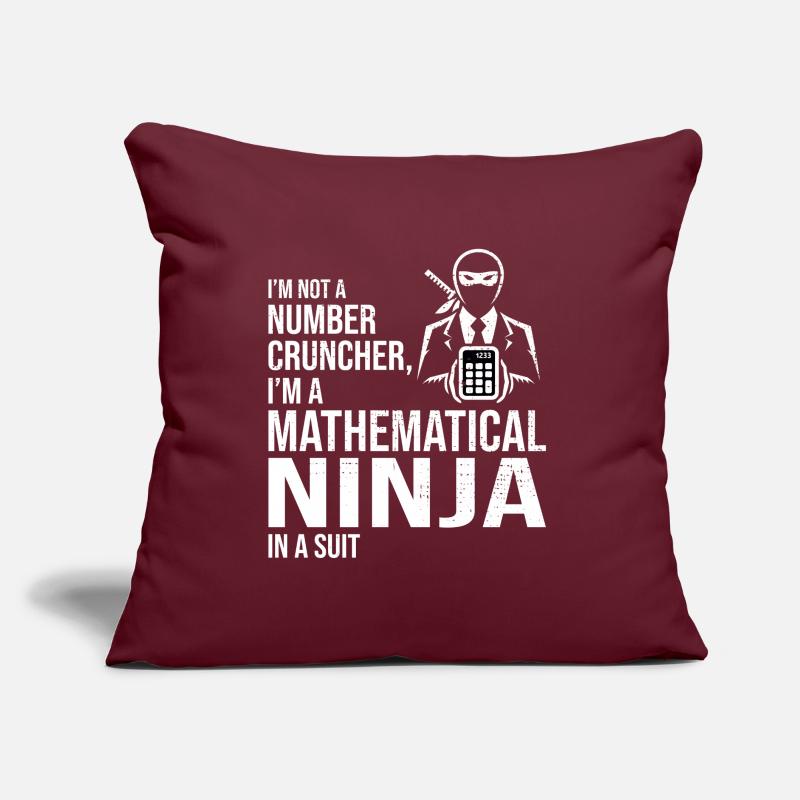Ninja mathématique Comptable Comptable Finance Coussin et housse de 45 x 45 cm