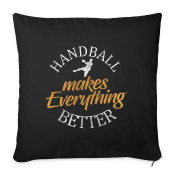 Handball Handballspieler Wettkampf Ballsport - Sofakissen mit Füllung 45 x 45 cm - Schwarz - Vorne