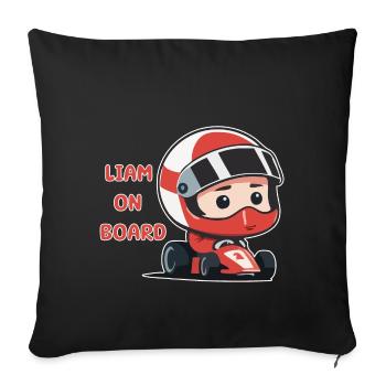 Liam on board - Sofakissen mit Füllung 45 x 45 cm - Schwarz - Vorne