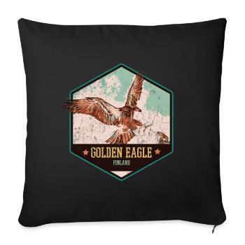 Steinadler von Finnland – Wilde Illustration - Sofakissen mit Füllung 45 x 45 cm - Schwarz - Vorne