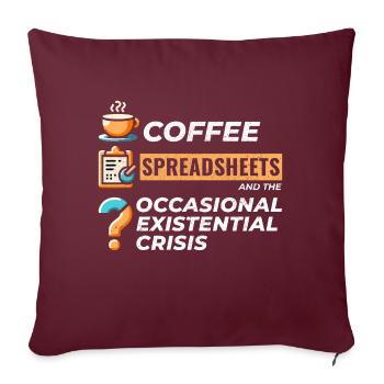 Accountant Bookkeeping Coffee Spreadsheets Funny - Sofa pillow with filling 45cm x 45cm - burgundy - Front