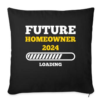Future Home Owner 2024 - Sofa pillow with filling 45cm x 45cm - black - Front