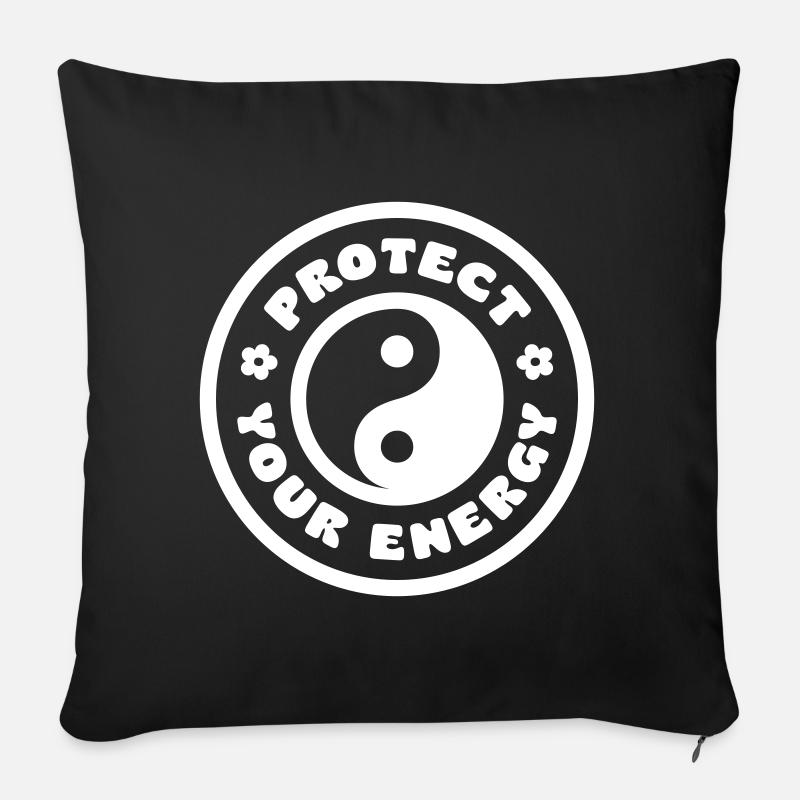 Protégez votre énergie - Coussin et housse de 45 x 45 cm - noir