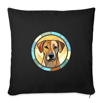 Black Mouth Cur Dog Breed Stained Glass Colorful W - Sofa pillow with filling 45cm x 45cm - black - Front