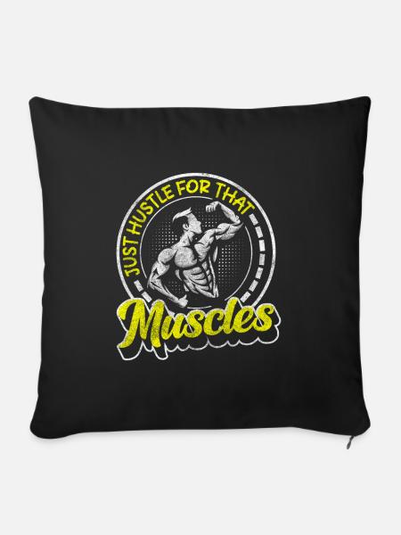 Trainer Muskeln Pumper Studio - Sofakissen mit Füllung 45 x 45 cm - Schwarz
