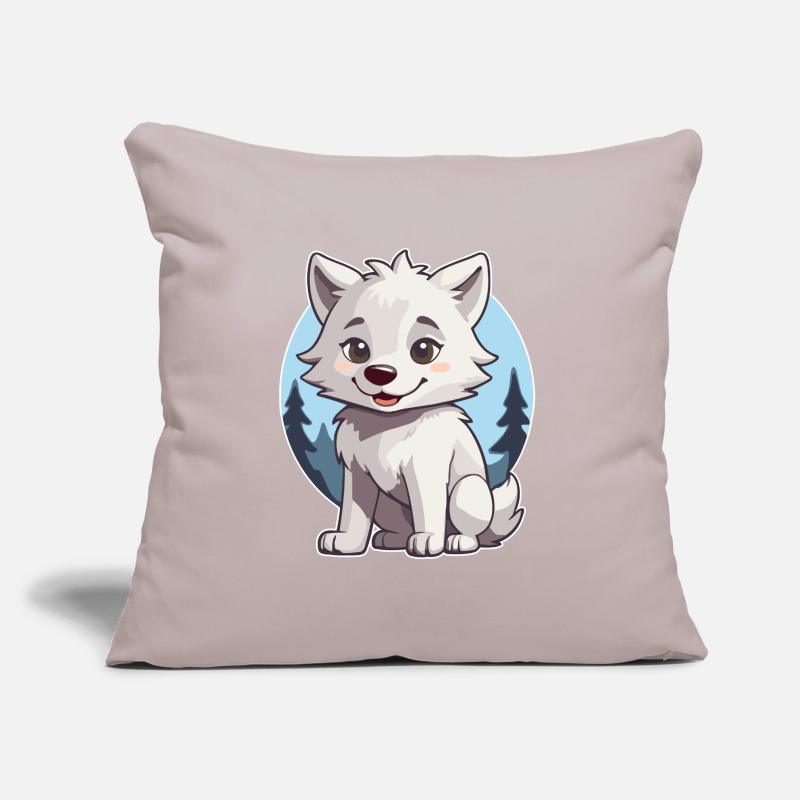 Niedlicher Wolf oder Hund Husky Sofakissen mit Füllung 45 x 45 cm