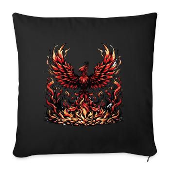 Ein majestätischer Phönix erhebt sich aus der Asche - Sofakissen mit Füllung 45 x 45 cm - Schwarz - Vorne