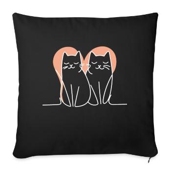 Love Cats - Sofakissen mit Füllung 45 x 45 cm - Schwarz - Vorne