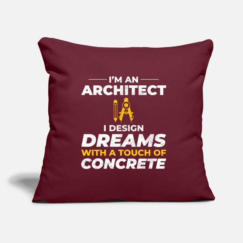 Rêve d’architecte Conception en béton Construction Coussin et housse de 45 x 45 cm