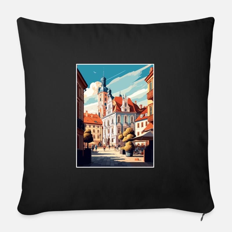 Marienbad Tschechien Reiseplakat - Sofakissen mit Füllung 45 x 45 cm - Schwarz