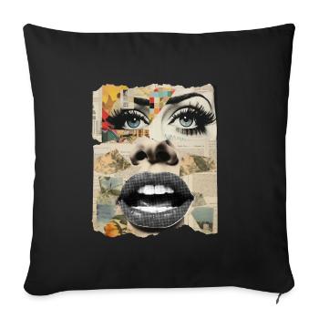 Collage de photos - Coussin et housse de 45 x 45 cm - noir - Devant