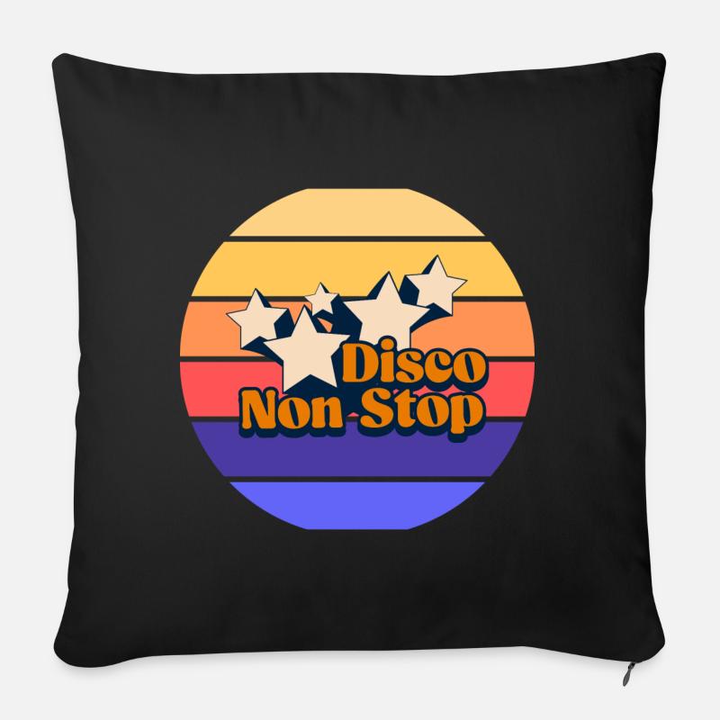 Disco non stop ! Non stop disco - Coussin et housse de 45 x 45 cm - noir