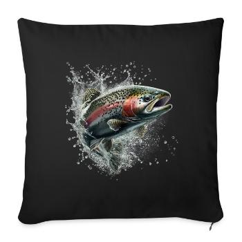 Truite - Coussin et housse de 45 x 45 cm - noir - Devant