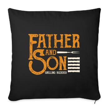 Father and Son - Sofa pillow with filling 45cm x 45cm - black - Front