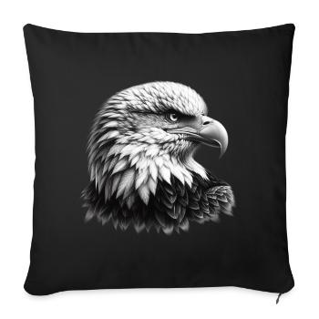 Bald Eagle - Sofa pillow with filling 45cm x 45cm - black - Front