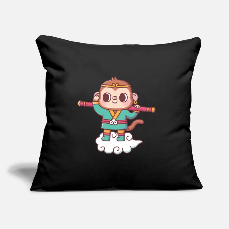 Cute Monkey Sun Wukong On Flying Cloud Sofa pillow with filling 45cm x 45cm