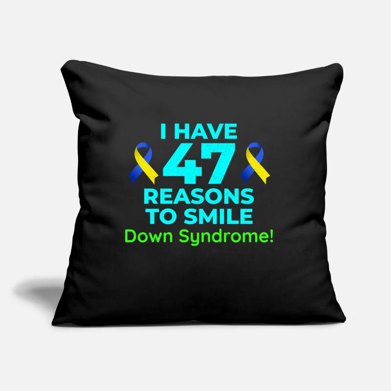 Sensibilisation au syndrome de Down : 47 raisons de sourire Coussin et housse de 45 x 45 cm