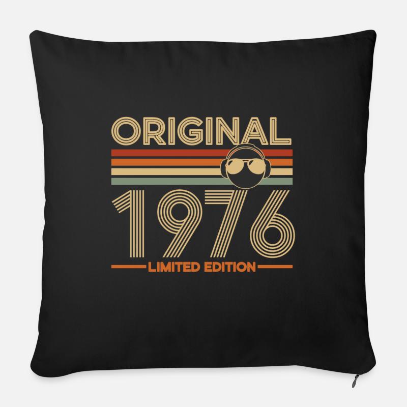 1976 - Sofakissen mit Füllung 45 x 45 cm - Schwarz