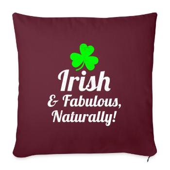 Funny Irish Girl: Naturally Fabulous - Sofa pillow with filling 45cm x 45cm - burgundy - Front