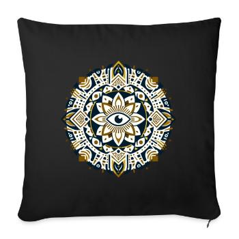 All-Seeing Eye Egyptian Mandala 1 - Sofa pillow with filling 45cm x 45cm - black - Front