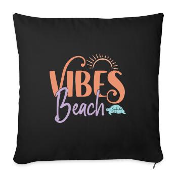 Ambiance de plage - Coussin et housse de 45 x 45 cm - noir - Devant