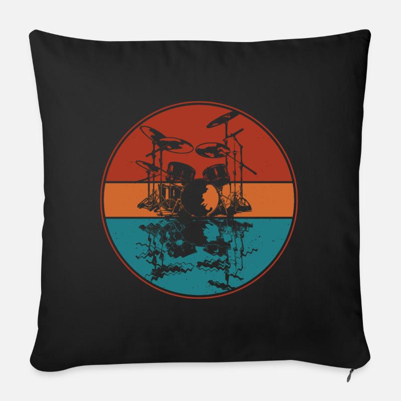 Drum set - Sofakissen mit Füllung 45 x 45 cm - Schwarz