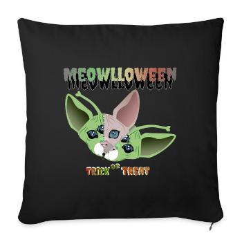 sphinx cat alien mask - Sofa pillow with filling 45cm x 45cm - black - Front