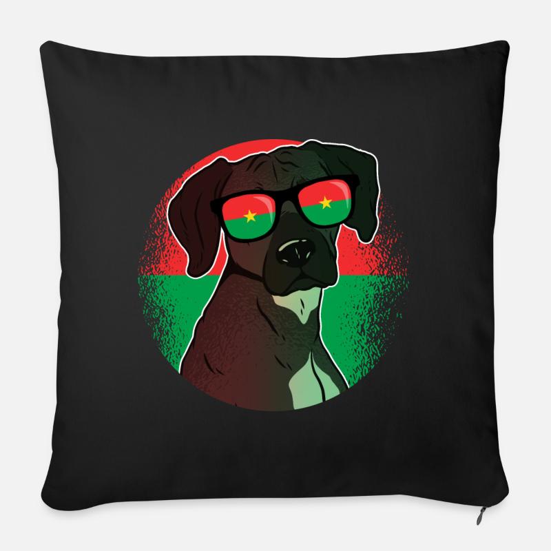 Burkina Faso - Coussin et housse de 45 x 45 cm - noir