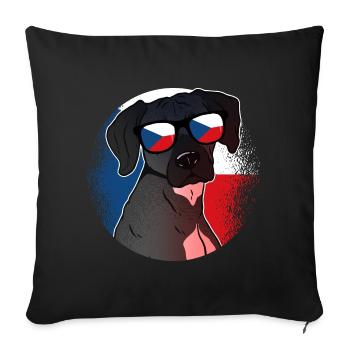 Tschechische Republik - Sofakissen mit Füllung 45 x 45 cm - Schwarz - Vorne