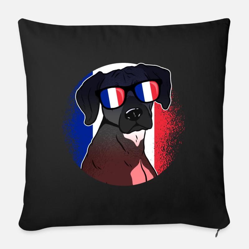 Frankreich - Sofakissen mit Füllung 45 x 45 cm - Schwarz