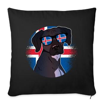 Islande - Coussin et housse de 45 x 45 cm - noir - Devant