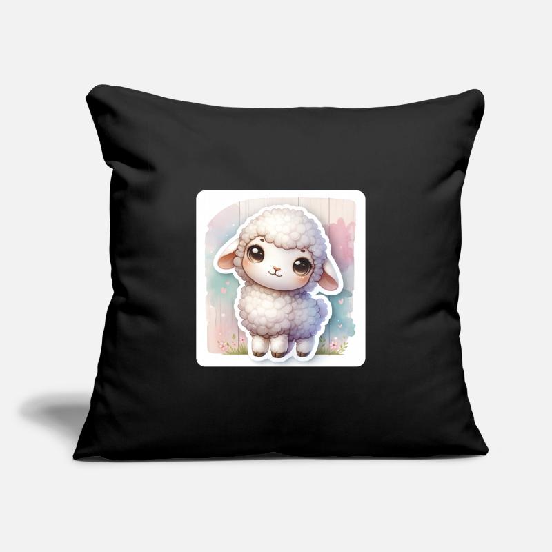 A Sweet Easter Sheep With Fluffy Wool Sofa pillow with filling 45cm x 45cm