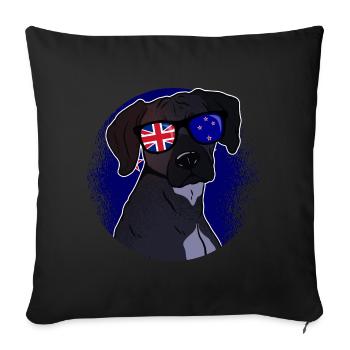 Nouvelle Zélande - Coussin et housse de 45 x 45 cm - noir - Devant