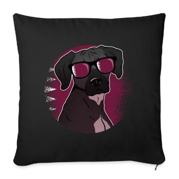 Qatar - Sofa pillow with filling 45cm x 45cm - black - Front
