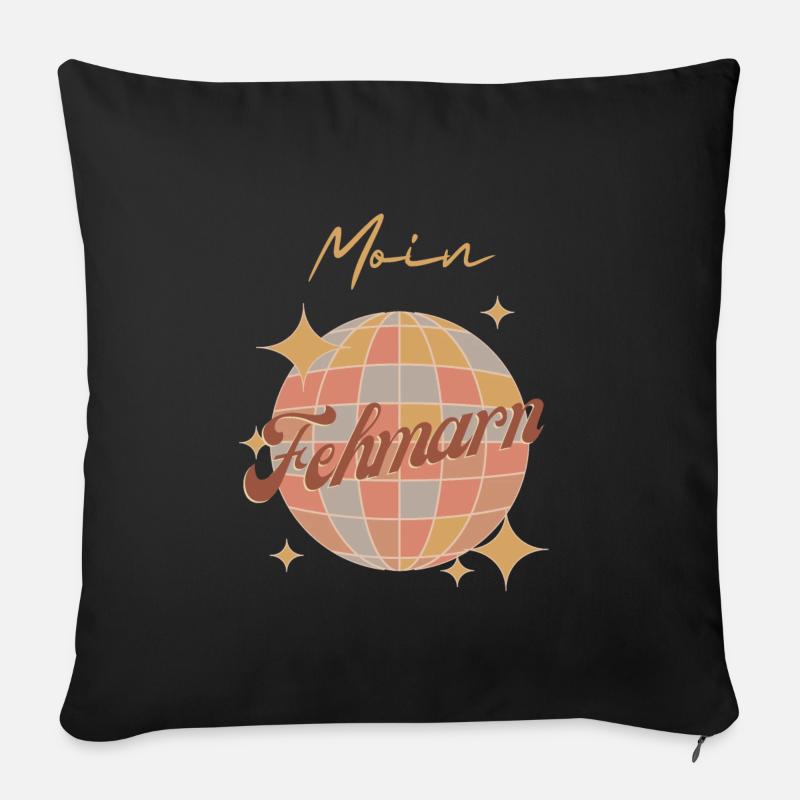 Moin Fehmarn Ostseeinsel Urlaub Retro Vintage - Sofakissen mit Füllung 45 x 45 cm - Schwarz