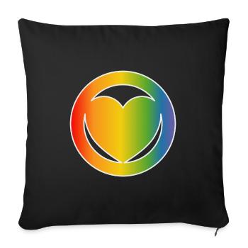 LGBT Heart CSD Shirt white - Sofa pillow with filling 45cm x 45cm - black - Front