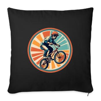 BMX Rider in a vintage graphic style - Sofa pillow with filling 45cm x 45cm - black - Front