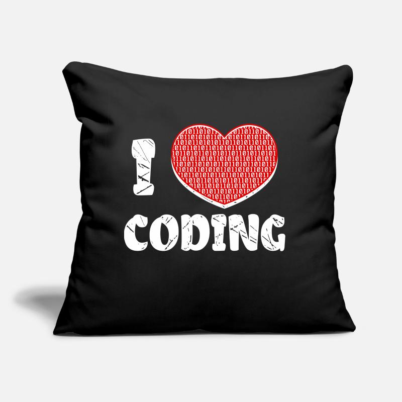 Développeur Heart Coding Statement Programmeur Coussin et housse de 45 x 45 cm