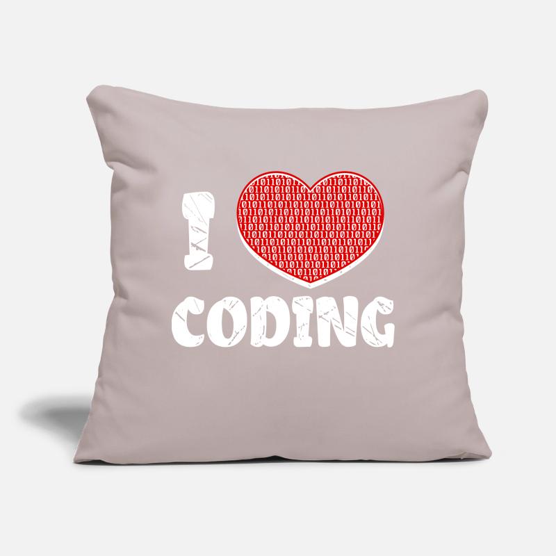 Développeur Heart Coding Statement Programmeur Coussin et housse de 45 x 45 cm