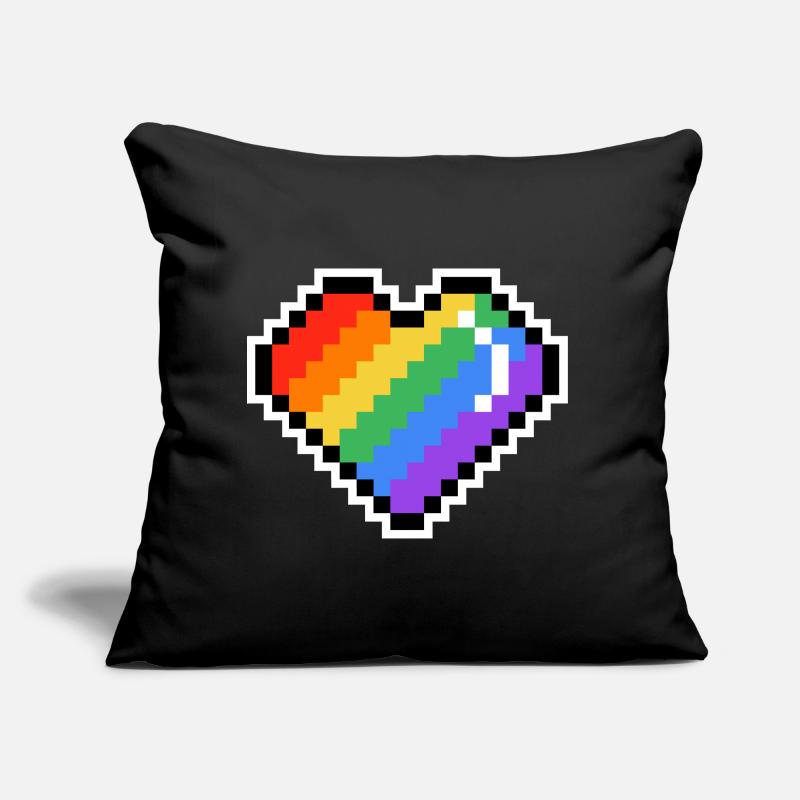 Pixel Regenbogenherz Sofakissen mit Füllung 45 x 45 cm