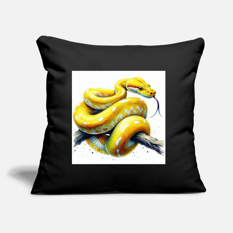 Gelbe Python Sofakissen mit Füllung 45 x 45 cm