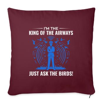 Contrôleur de la circulation aérienne ATC Aviation Humour Avion - Coussin et housse de 45 x 45 cm - bordeaux - Devant