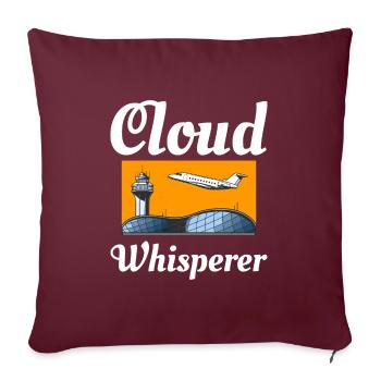 Contrôleur de la circulation aérienne ATC Aviation Humour Avion - Coussin et housse de 45 x 45 cm - bordeaux - Devant