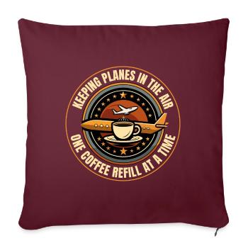 Contrôleur de la circulation aérienne Café ATC Aviation Humour - Coussin et housse de 45 x 45 cm - bordeaux - Devant