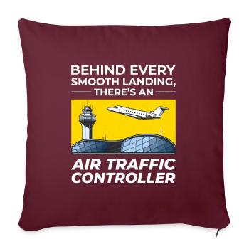 Contrôleur de la circulation aérienne ATC Aviation Humor Flight - Coussin et housse de 45 x 45 cm - bordeaux - Devant