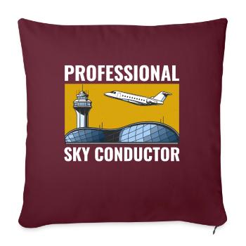 Contrôleur de la circulation aérienne ATC Aviation Humour Avion - Coussin et housse de 45 x 45 cm - bordeaux - Devant