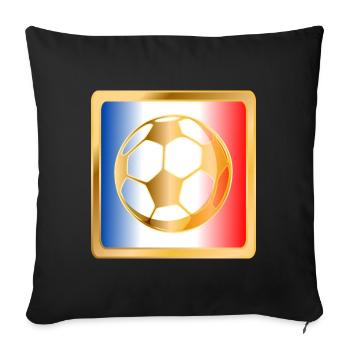 Football Drapeau France Europe - Coussin et housse de 45 x 45 cm - noir - Devant
