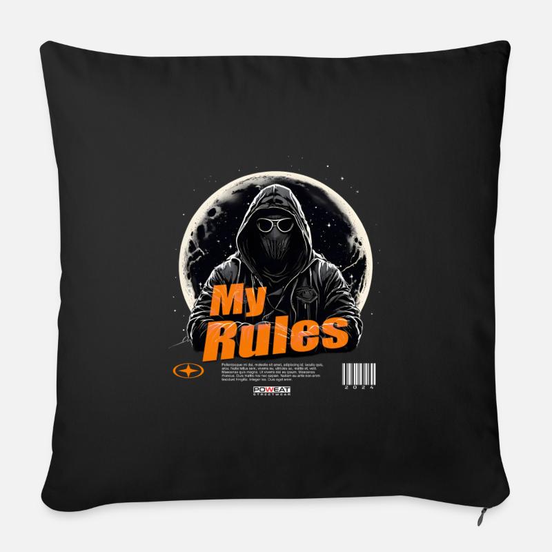 My Rules - Sofakissen mit Füllung 45 x 45 cm - Schwarz