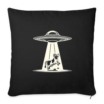 Alien Cow Abduction - Sofa pillow with filling 45cm x 45cm - black - Front